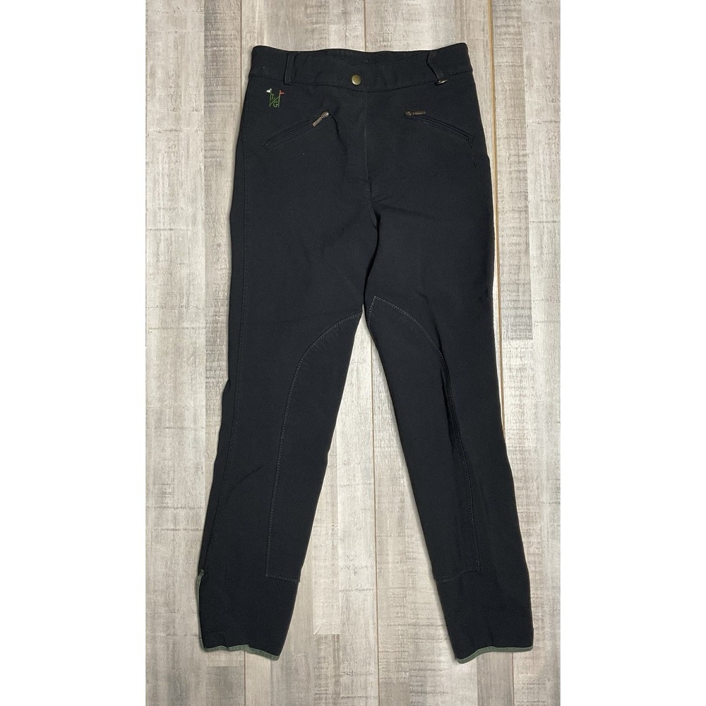 WOMENS BLACK HEAVY SPANDEX L/G HORSEWARE IRELAND SIZE 28 RIDING BREECHES
